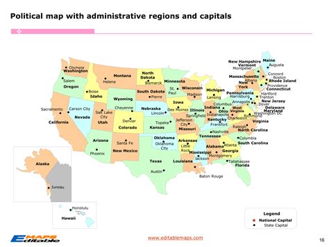 United States Political Map With Capitals