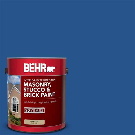 BEHR 1 Gal PPU15 03 Dark Cobalt Blue Satin Interior Exterior Masonry