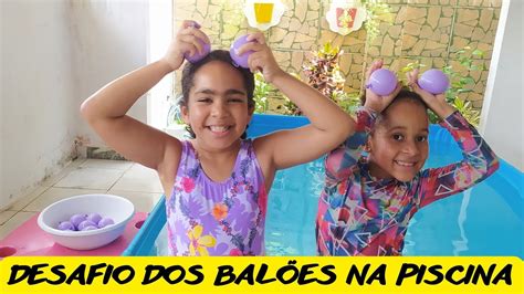 Desafio dos balões na piscina YouTube