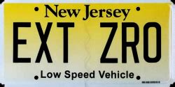 New Jersey Low Speed Vehicle License Plates