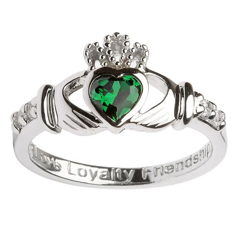 SHANORE STERLING BIRTHSTONE CLADDAGH RING MAY Irish Crossroads