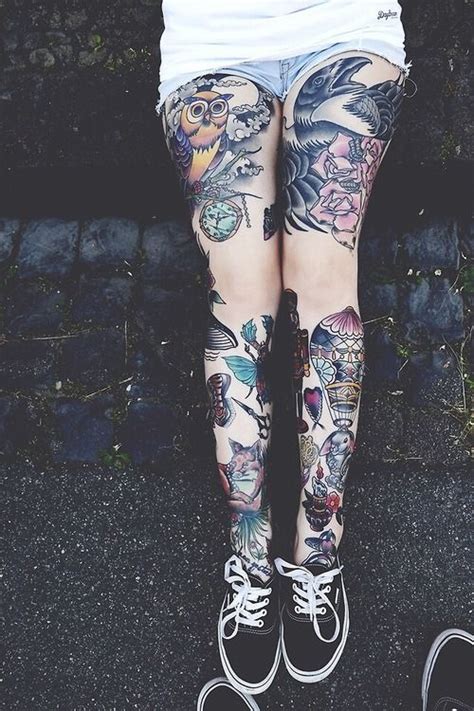 Tatuajes Bonitos Sexys Y Atractivos En Las Piernas Para Mujeres