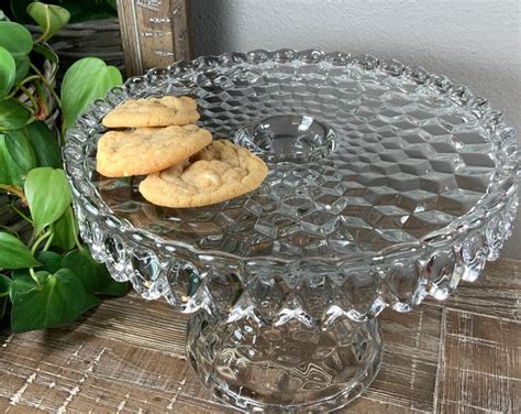 Fostoria American Round Pedestal Cake Stand Bundt Cake Cupcakes Cheese Crudités Etsy