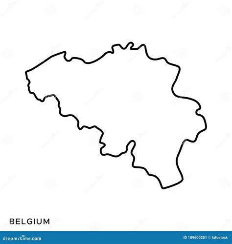 Outline Map Of Belgium Vector Design Template Editable Stroke Stock