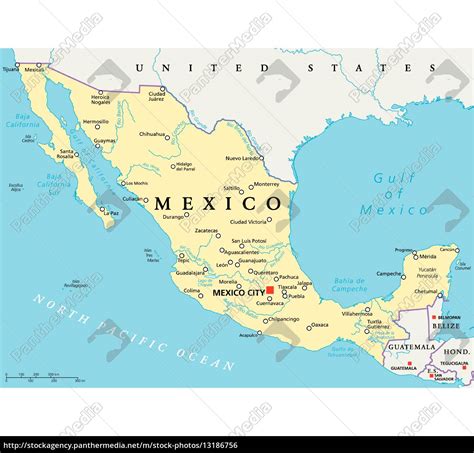 Mexico Political Map Royalty Free Photo 13186756 Panthermedia Stock Agency