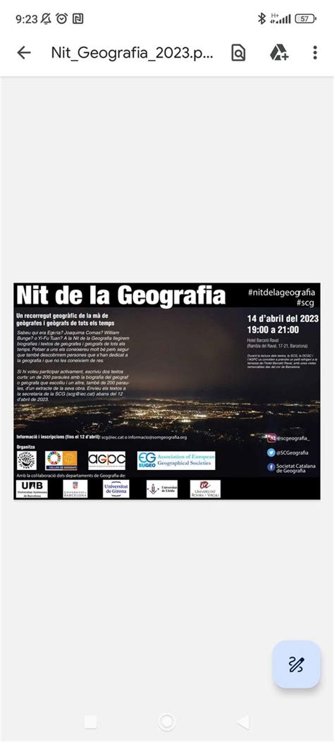 SCGeografia on Twitter Arriba una nova edició de la Nit de la