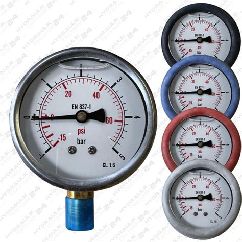 Hydraulik Manometer ø63 mm Glycerin Edelstahl ECO Line 0 bis 25 bar m