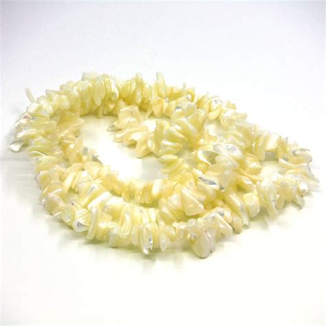 Mother Of Pearl White Chips Inches Long Ilona Biggins Beads Pearls