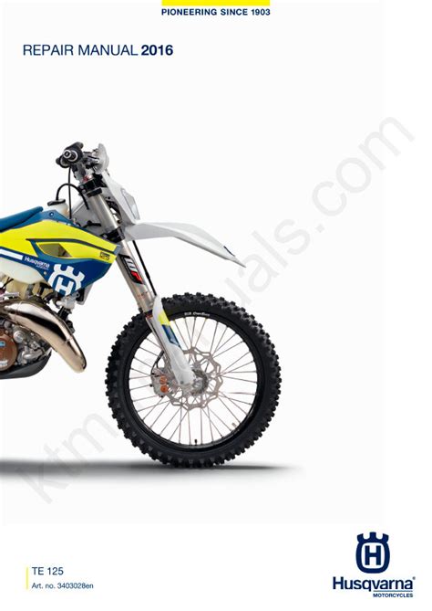 2016 Husqvarna Te 125 Service Repair Manual Ktm