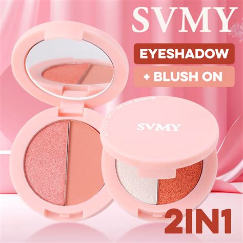 Jual SVMY 2 In 1 Eyeshadow Palette Free Blush Kaca Cermin Matte Shimmer