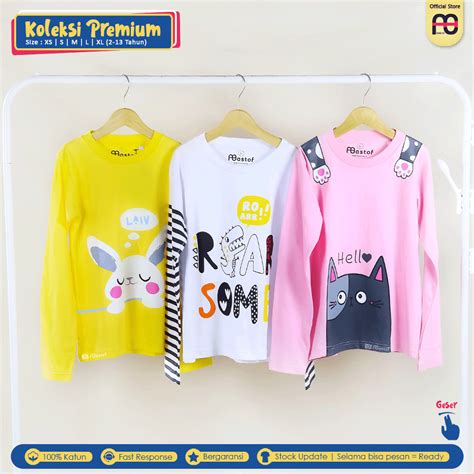 Jual Baju Anak Remaja Lengan Panjang Mastof Tahun Kaos Anak