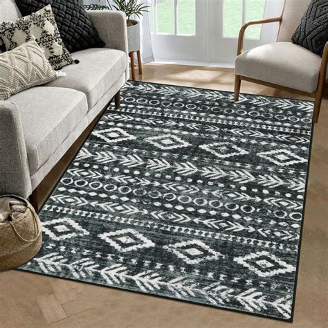 Amazon Lahome Boho Moroccan 3x5 Rug Washable Black White Rugs For