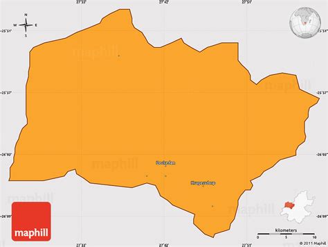 Political Simple Map of KRUGERSDORP, cropped outside