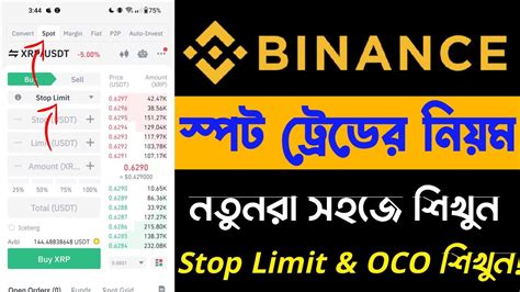 Binance Spot Trade Bangla Tutorial How To Use Stop Limit