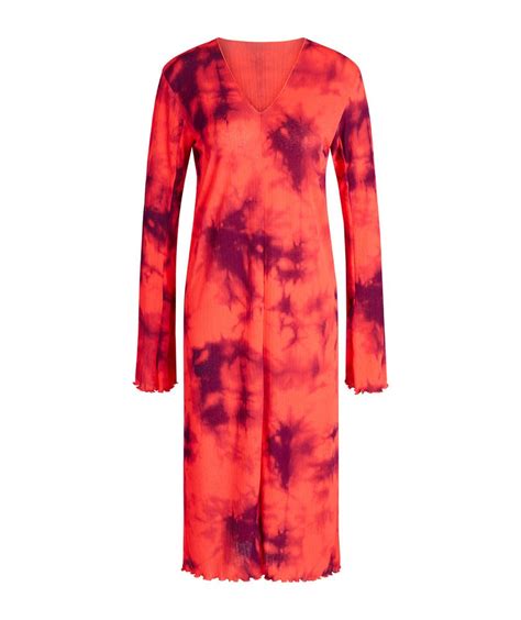 Mads Nørgaard Cher Hathena Dress Kleid Tie Dye AOP Orange Clown