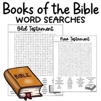 Books Of The Bible Word Search Old Testament New Testament Tpt