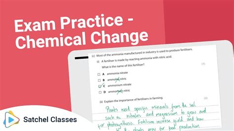 Chemistry Sample Exam Questions Chemical Change Chemistry Satchel