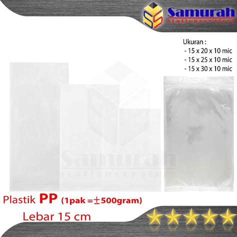 Jual Kantong Plastik PP Tebal Bening Lebar 15 X 20 Cm X 10 Mic