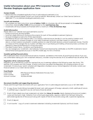 Fillable Online Corporate Personal Pension Employee Application Form