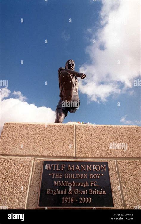 A Statue Of Middlesbrough Legend Wilf Mannion Outside The Cellnet