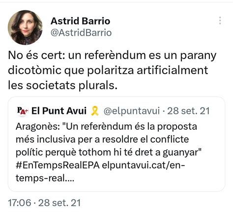 toni on Twitter La que li deia que un Referèndum és un parany