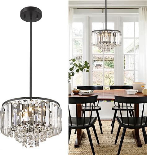 Cargifak Tier Crystal Chandelier Modern Black Chandelier Modern