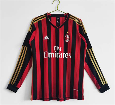 Long Sleeve Ac Milan Home Jersey Classicretrokit