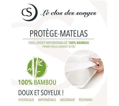 Protège Matelas Bambou Jersey Imperméabilisé Blanc 140x190 Cm