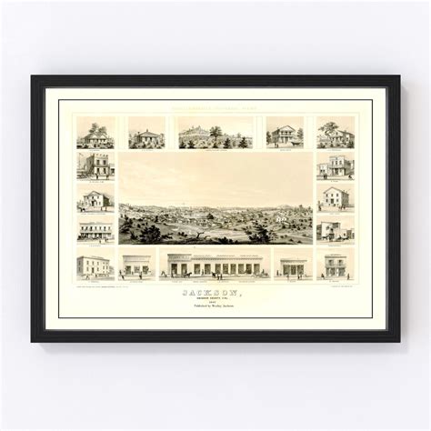 Vintage Map of Jackson, California 1857 by Ted's Vintage Art