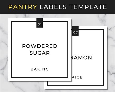 Pantry Labels Template Editable Minimalist Pantry Labels Etsy