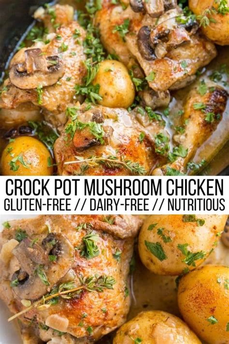 Crock Pot Creamy Mushroom Chicken With Potatoes The Roasted Root