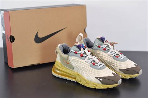 耐克travis Scott X Air Max 270 React Cactus Jack Ts联名款米黄气垫鞋纯原版本 货号：ct2864 200 莆田纯原鞋社区