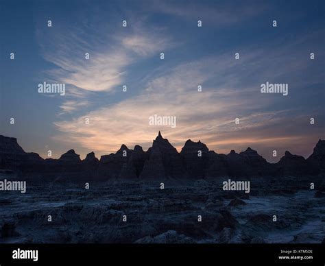 Badlands National Park Foreboding Spires Stock Photo Alamy