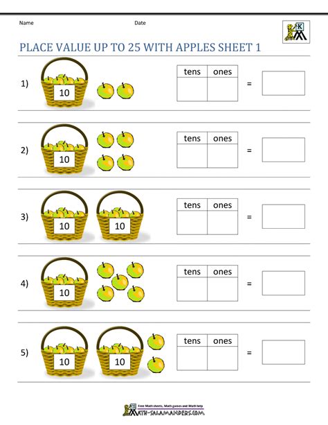 Place Value Kindergarten Worksheets - Printable Kindergarten Worksheets