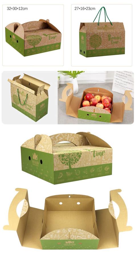 China Printing Luxury Corrugated Paper Fruit Appleorangecherry