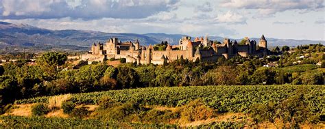 La città di Carcassonne Linguadoca Rossiglione Francia