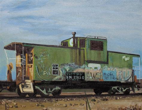 The Green Caboose Painting By Charlie Meckel Fine Art America