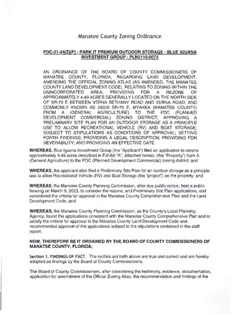 Fillable Online Manatee County Zoning Ordinance Fax Email Print Pdffiller