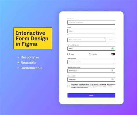 Reusable Responsive Interactive Form Figma Community