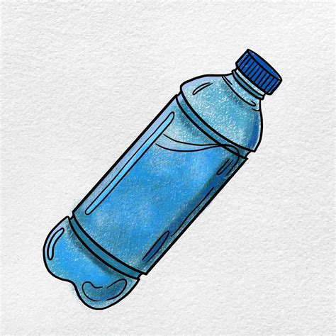 Discover How To Draw A Water Bottle By Following Along With This Simple Drawing Guide Water