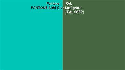 Pantone 3265 C Vs Ral Leaf Green Ral 6002 Side By Side Comparison