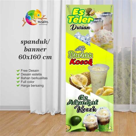 Spanduk X Banner Es Teler Durian Kocok Dan Alpukat Kocok Lazada