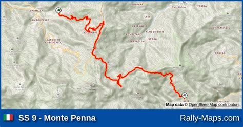 Ss Monte Penna Stage Map Rallye Sanremo Rallye D Italia