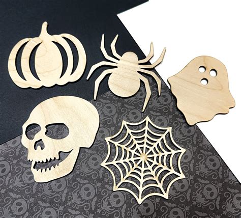 Halloween Table Decor Spooky Cutouts Acrylic Drink Coasters Pumpkin Ghost Skull Spiderweb