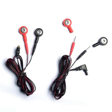 2 Pieces Replacement Electrode TENS Lead Wires With 4 Pieces Adapter