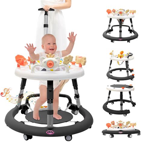 4 in 1 Baby Walker, Baby Walker with Wheels & 4 Heights Adjustable ...