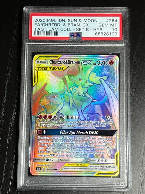 Mavin PSA 10 Gem Mint Charizard Braixen GX Full Art Rainbow Secret Rare