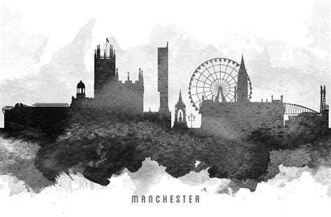 Manchester Cityscape 11 Painting By Aged Pixel Fine Art America