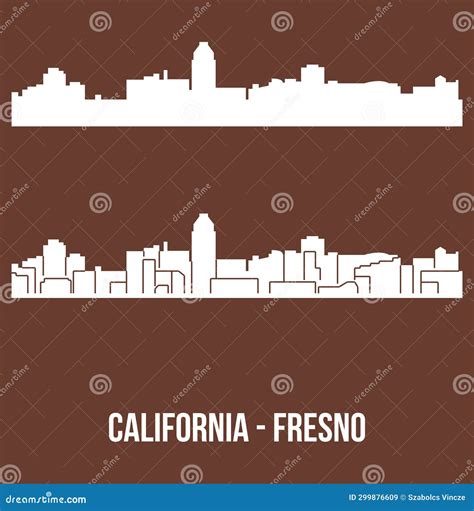 Fresno, California ( City Skyline ) Stock Vector - Illustration of ...