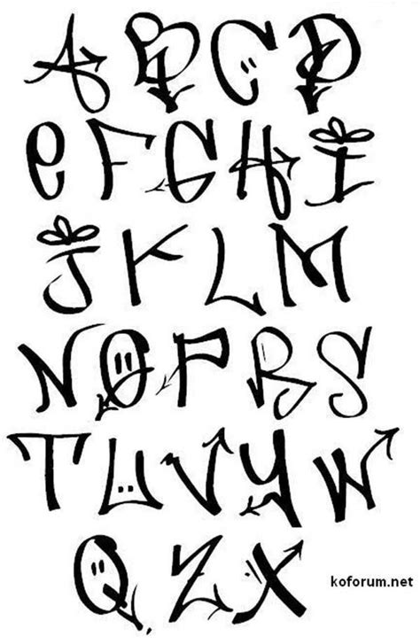 Cursive Alphabet Graffiti – AlphabetWorksheetsFree.com